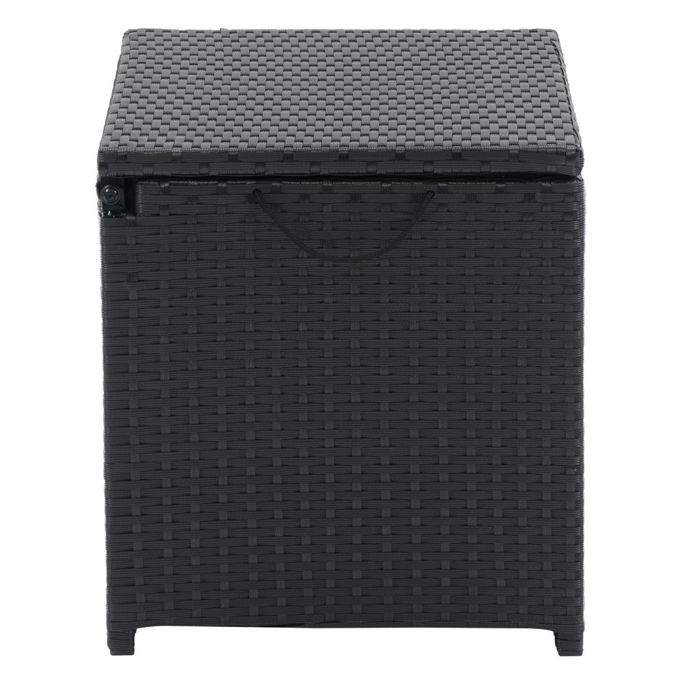 CorLiving Parksville Black Rattan Insulated Cooler Table. Picture 5