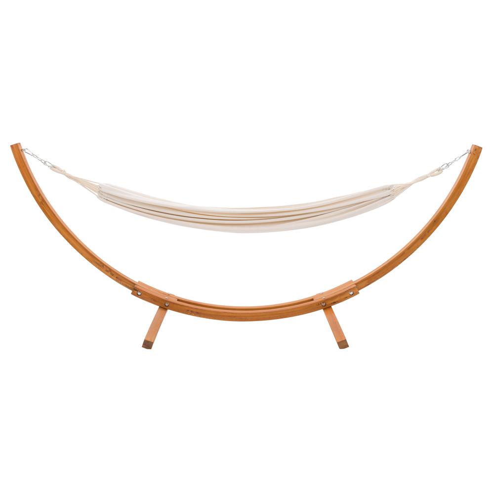 CorLiving Wood Frame Free Standing Sling Hammock in Beige. The main picture.