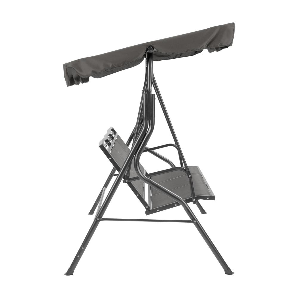 CorLiving 3-Seat Patio Swing with Canopy, Grey. Picture 3