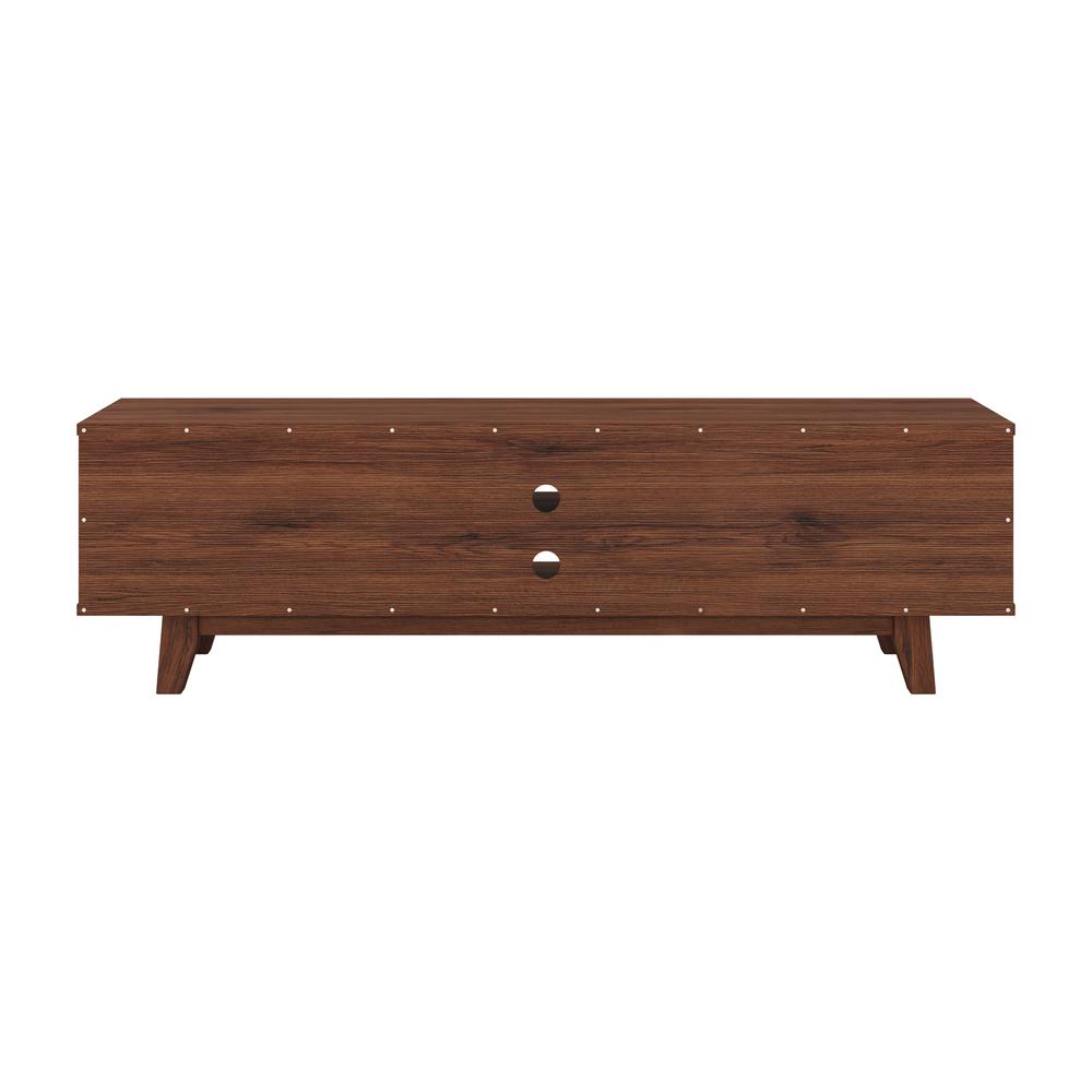 CorLiving Fort Worth White and Brown Wood Grain Finish TV Stand for TV's up to 68", Dark Brown. Picture 4