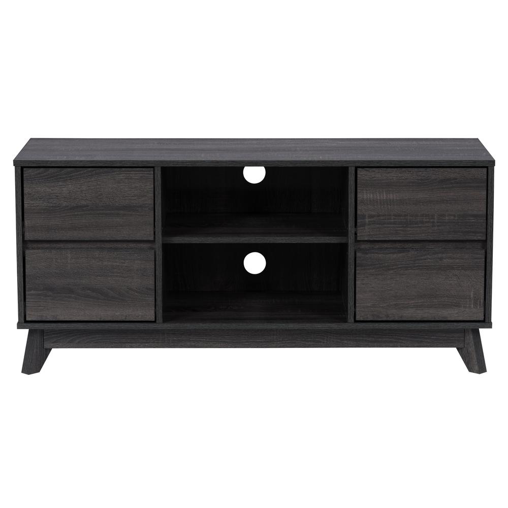 CorLiving Hollywood Dark Grey Wood Grain TV Stand with Drawers for TVs up to 55" Dark Grey. Picture 1