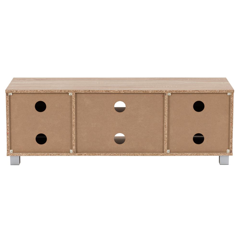 CorLiving Hollywood White and Brown Wood Grain TV Stand with Doors for TVs up to 55" Brown. Picture 6