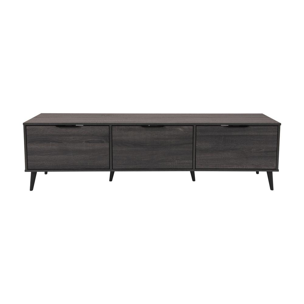 CorLiving TV Bench with Cabinet Storage, TVs up to 85" Dark Grey. Picture 1