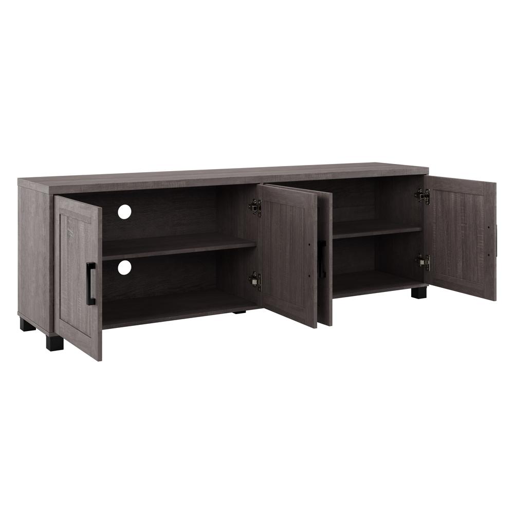 CorLiving TV Stand with Doors, TVs up to 85", Brown. Picture 4