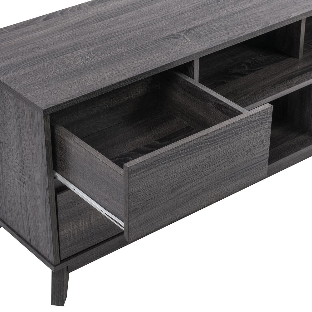 CorLiving Hollywood Dark Grey Wood Grain TV Stand with Drawers for TVs up to 85". Picture 11
