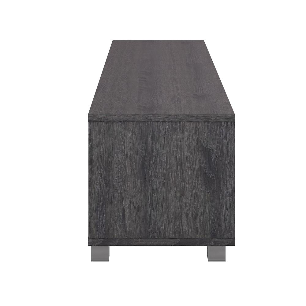 CorLiving Hollywood Dark Grey Wood Grain TV Stand with Doors for TVs up to 85". Picture 6
