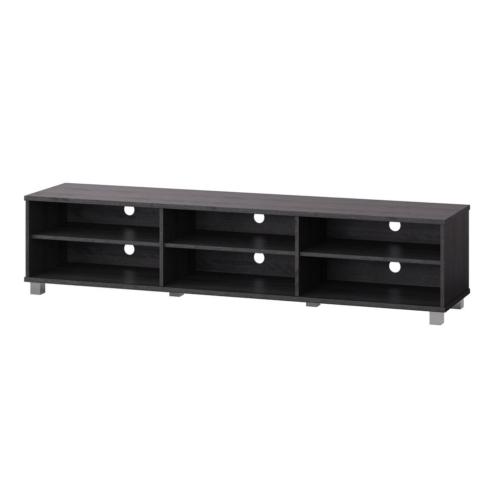 CorLiving Hollywood Grey Wood Grain TV Stand for TVs up to 85". Picture 7