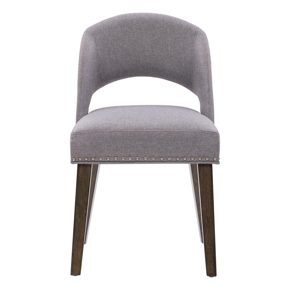 TNY-254-C Tiffany Upholstered Dining Chair with Wood Legs, Set of 2. Picture 2