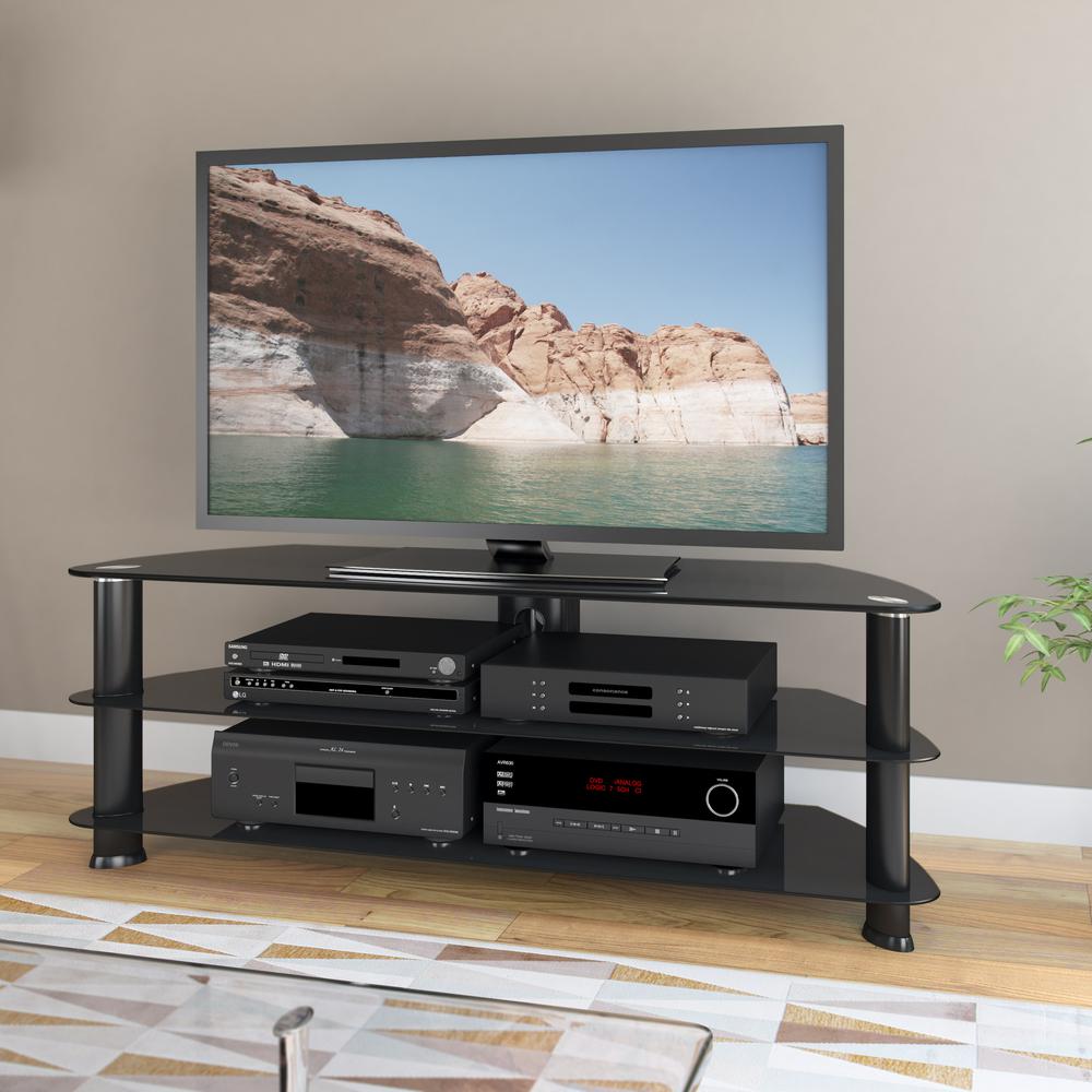 Laguna Satin Black TV Stand, for TVs up to 60". Picture 4