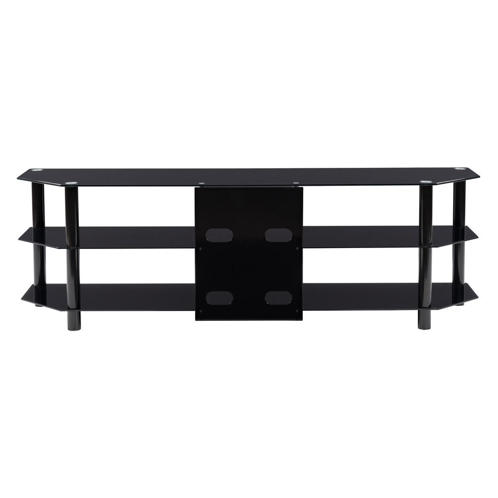 TVR-300-T Black Gloss TV Bench with Open Shelves for TVs up to 82". Picture 4