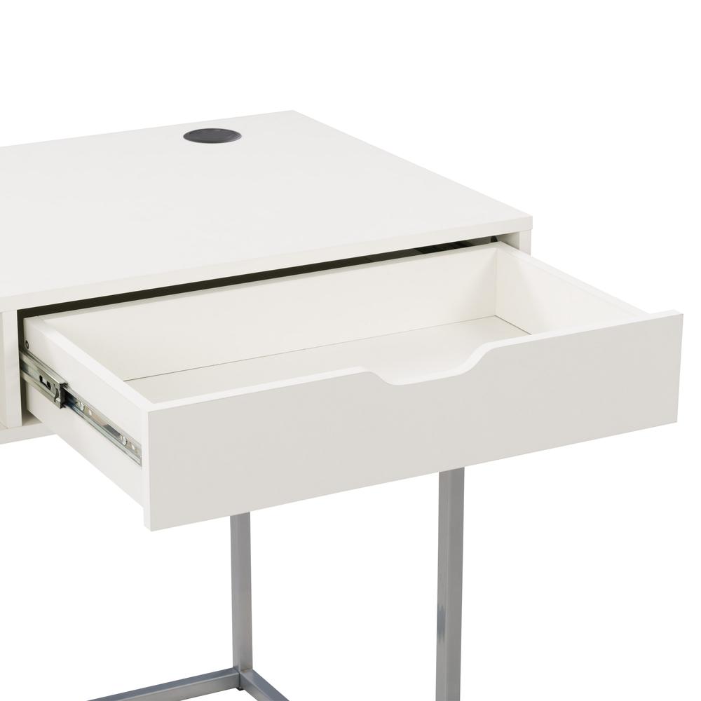 CorLiving Auston Single Drawer White Desk. Picture 5