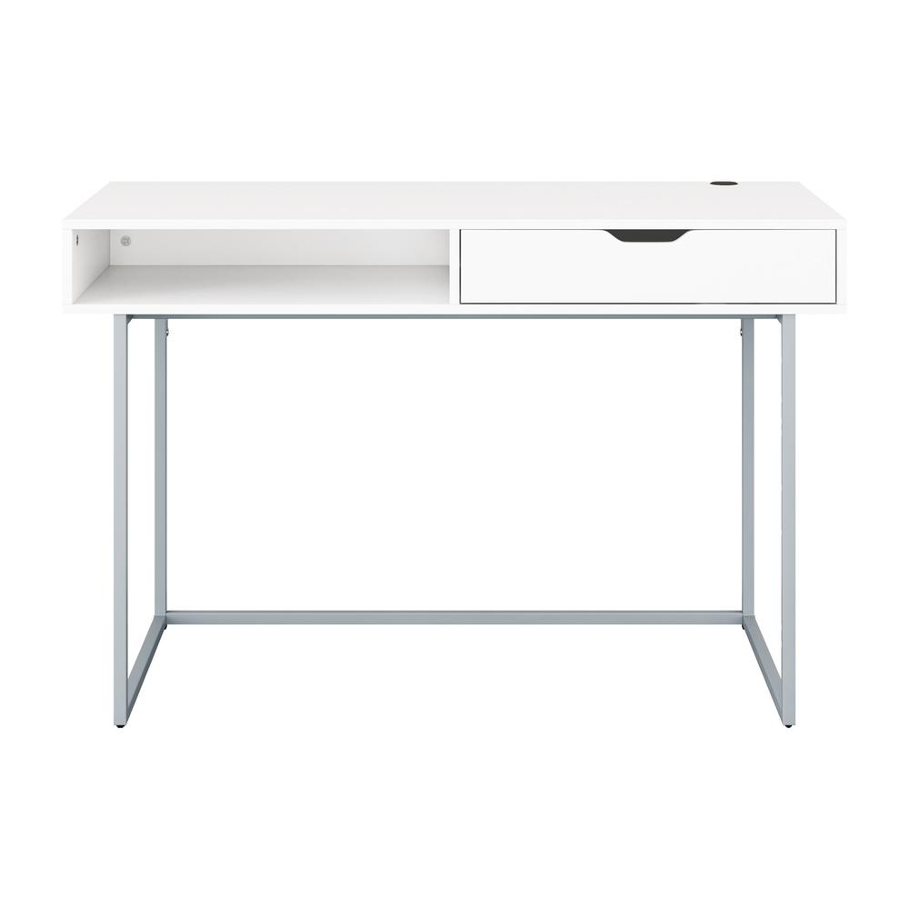 CorLiving Auston Single Drawer White Desk. Picture 1