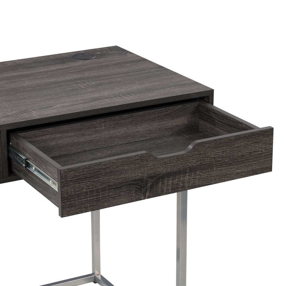 CorLiving Auston Single Drawer Grey Wood Grain Finish Desk. Picture 5