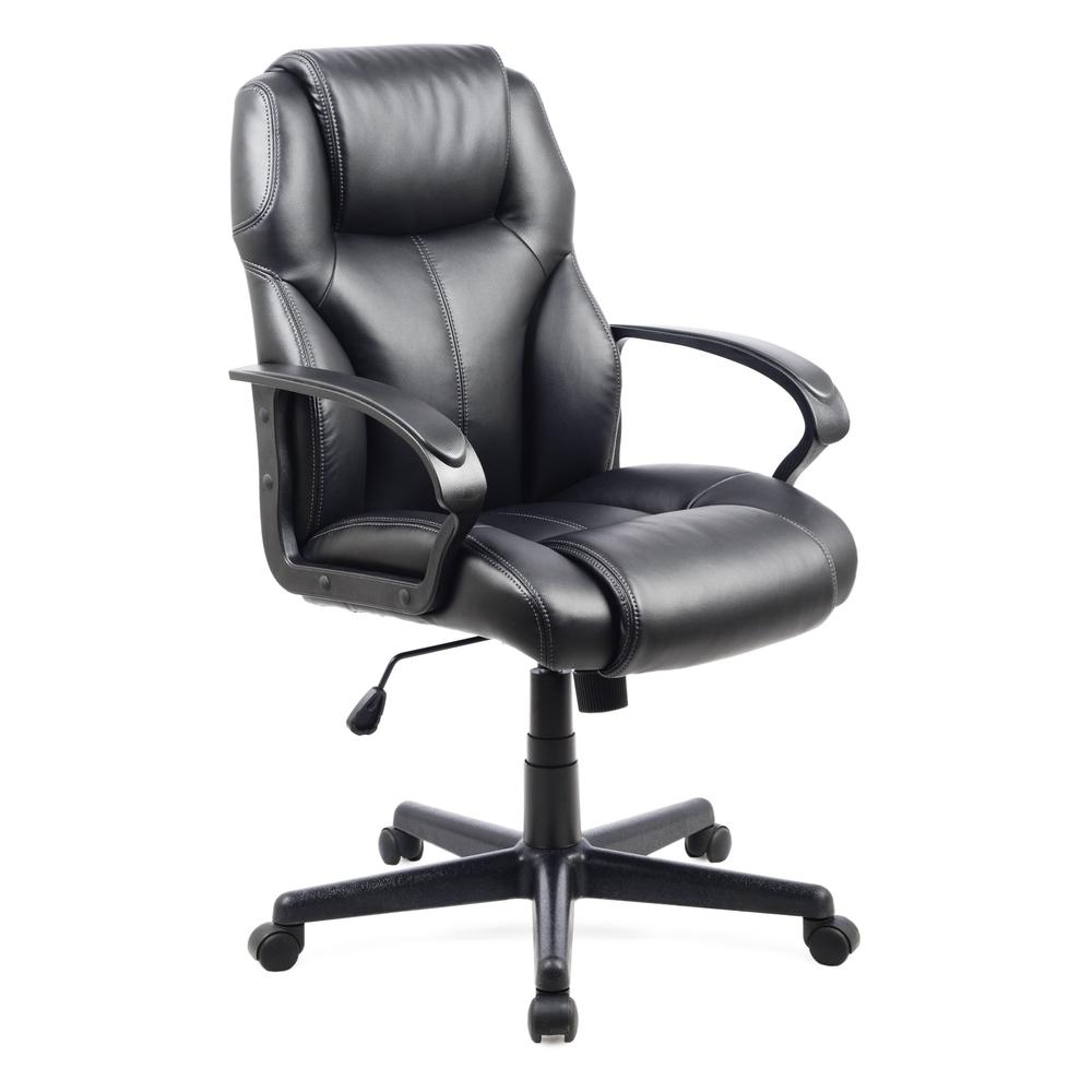 Workspace Black Leatherette Managerial Office Chair. Picture 1