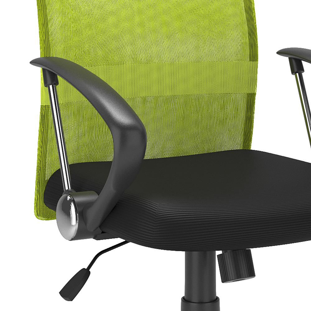 Workspace Office Chair with Contoured Lime Green Mesh Back. Picture 5