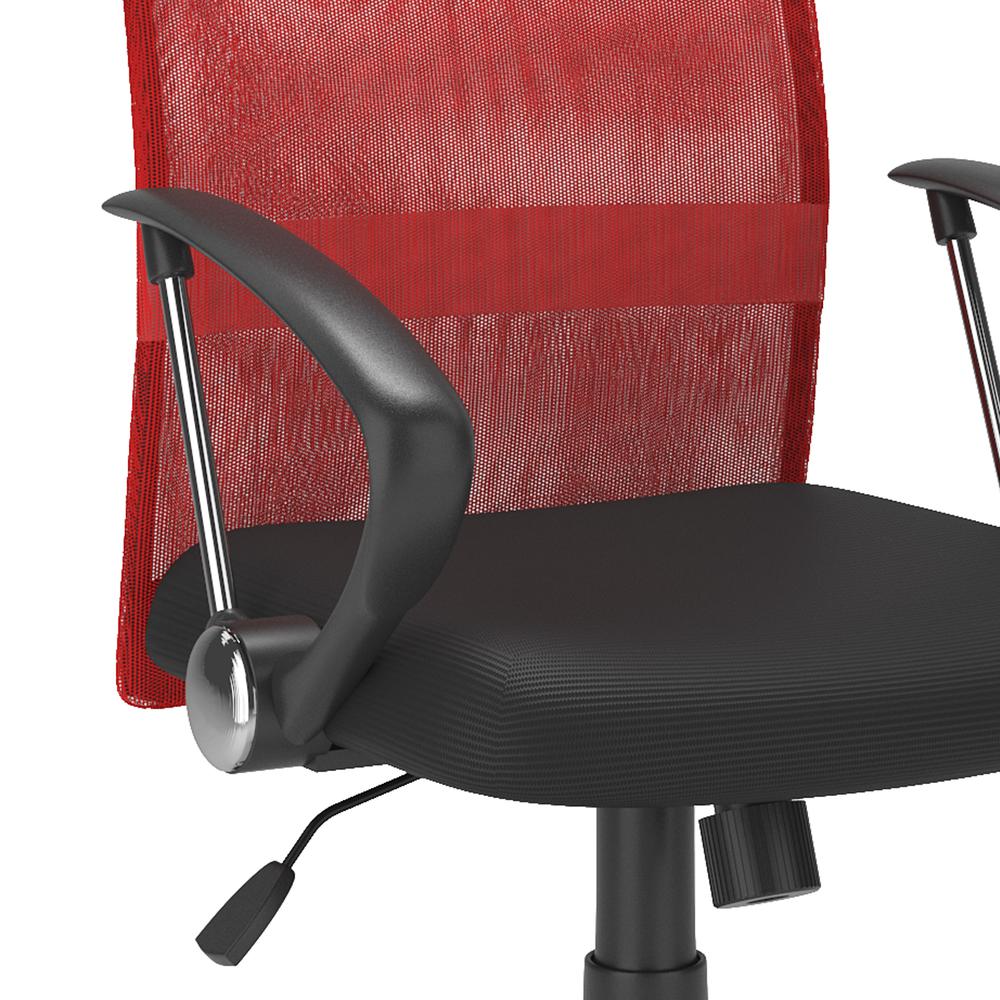 Workspace Office Chair with Contoured Red Mesh Back. Picture 5