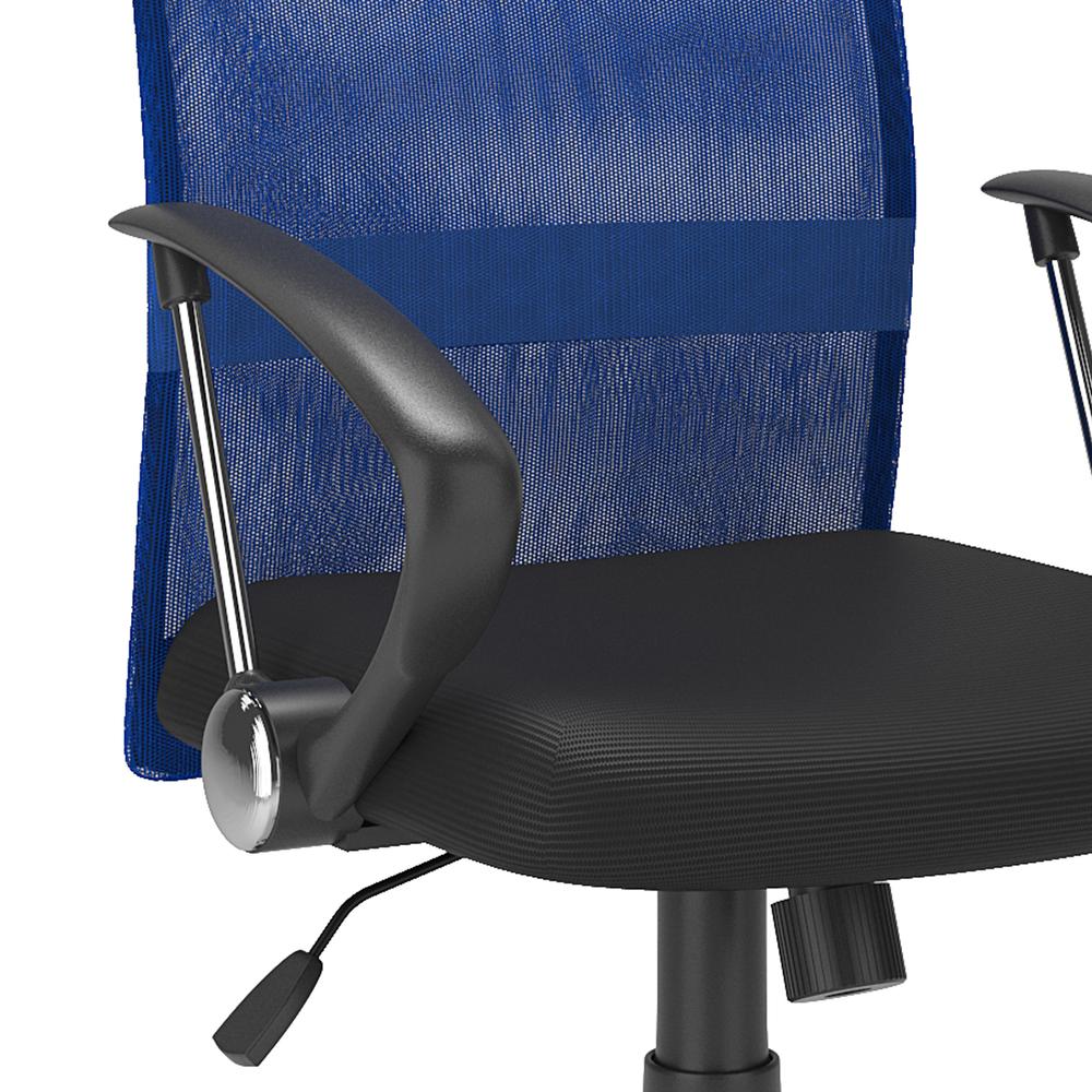 Workspace Office Chair with Contoured Blue Mesh Back. Picture 5