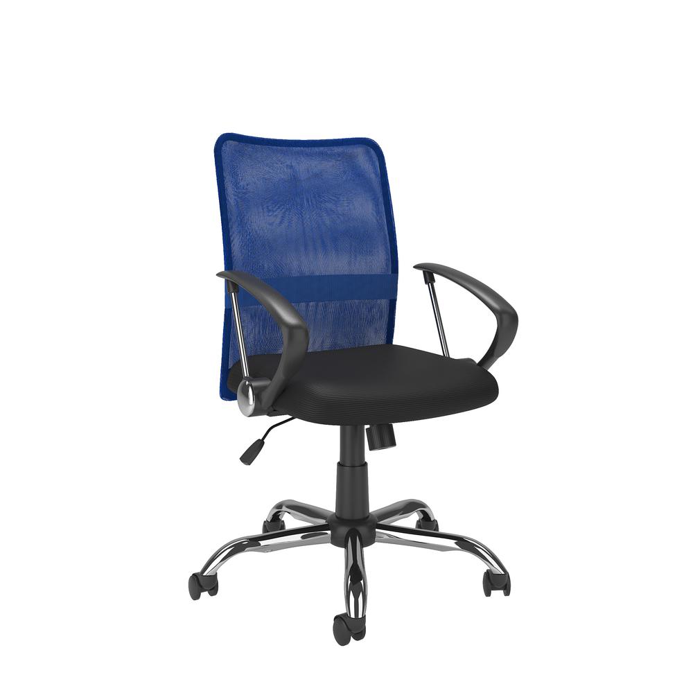 Workspace Office Chair with Contoured Blue Mesh Back. Picture 1