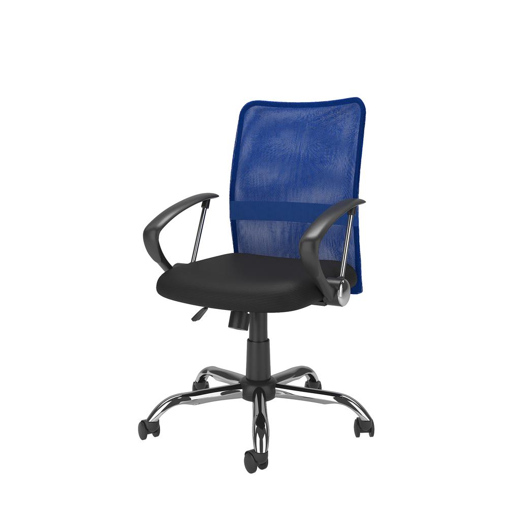 Workspace Office Chair with Contoured Blue Mesh Back. Picture 2