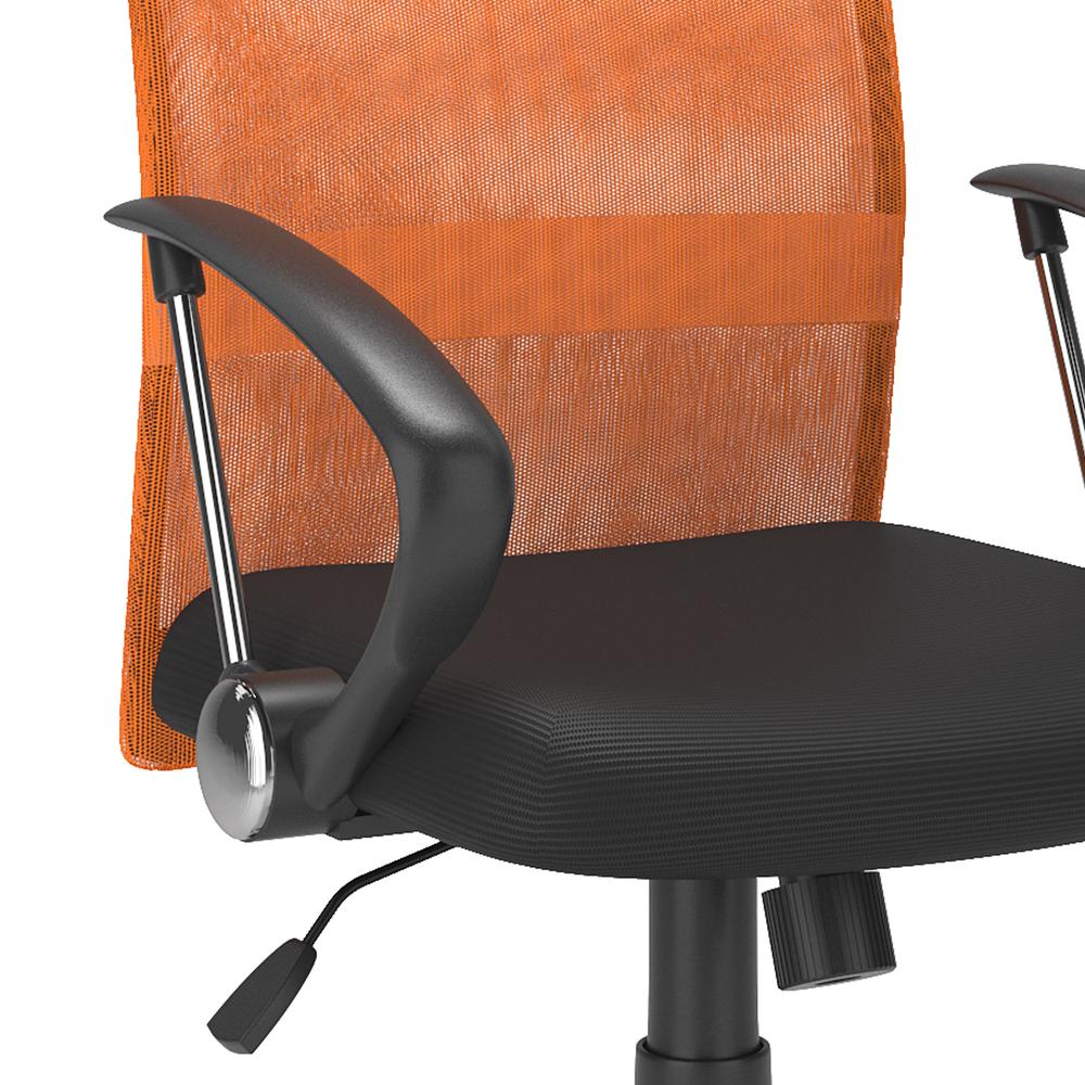 Workspace Office Chair with Contoured Orange Mesh Back. Picture 5