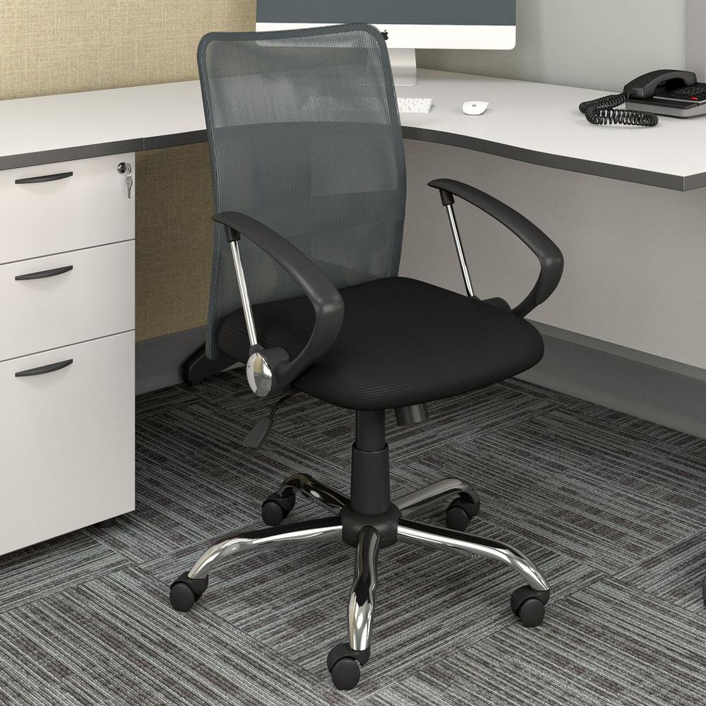 Workspace Office Chair with Contoured Dark Grey Mesh Back. Picture 3