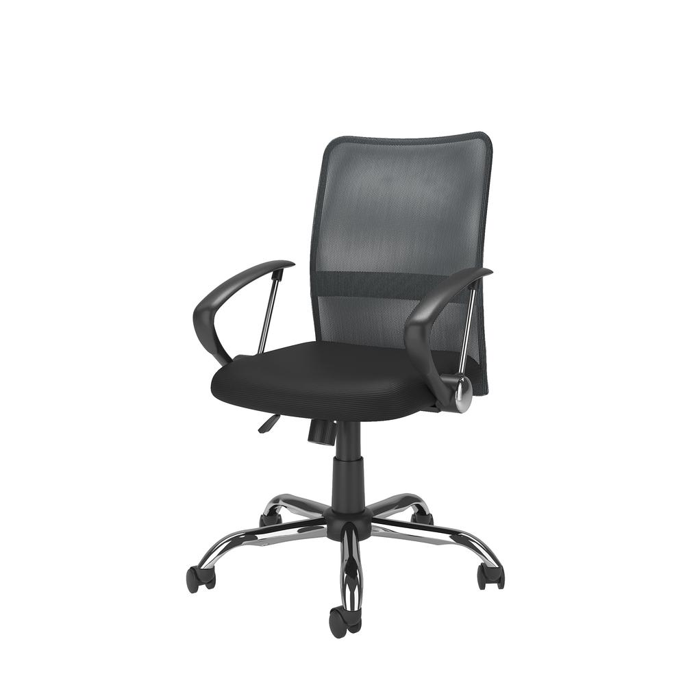 Workspace Office Chair with Contoured Dark Grey Mesh Back. Picture 2