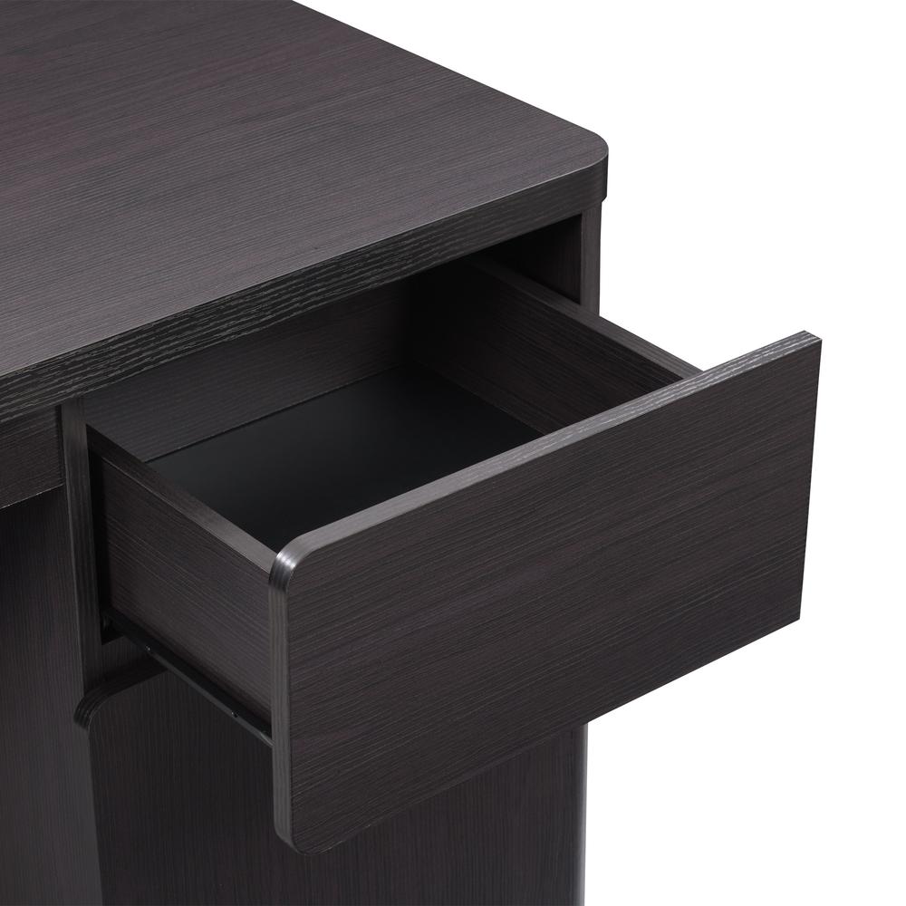 CorLiving Kingston Black Brown Desk with Cabinet. Picture 5