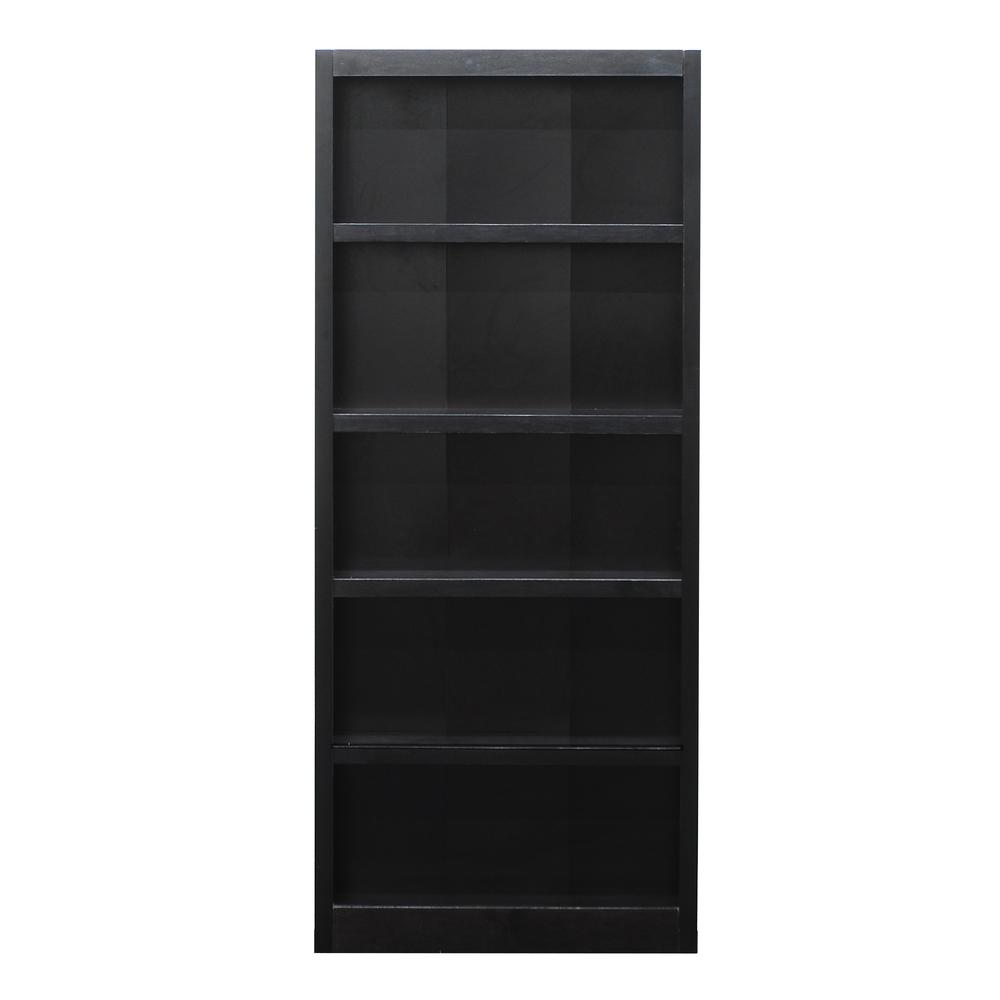 Concepts in Wood Single Wide Bookcase, 5 Shelves, Espresso Finish. Picture 2