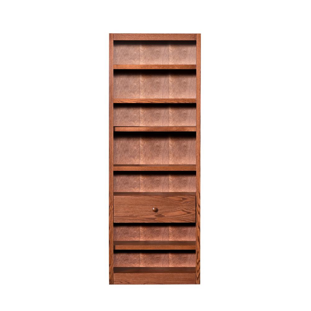 Concepts in Wood Bookcase with Fix Shelf/Drawer, Dry Oak Finish. Picture 2