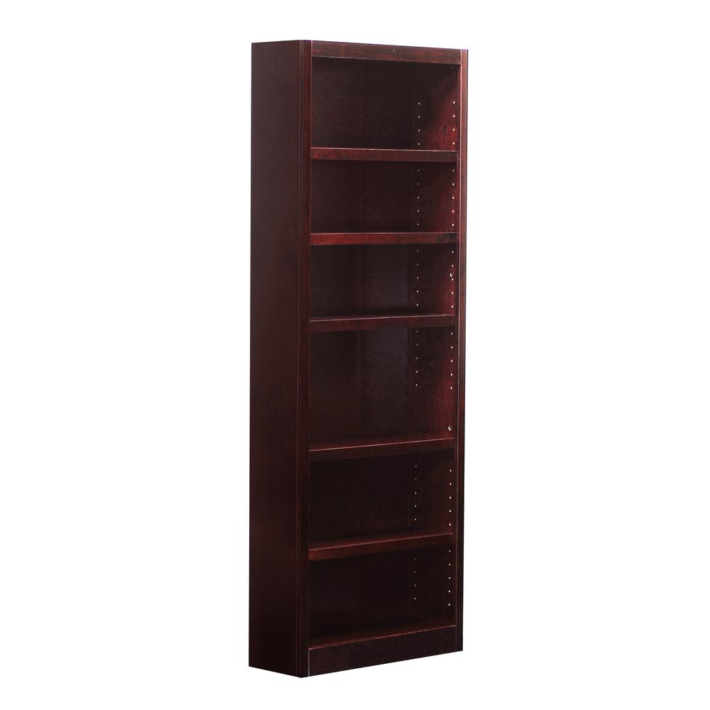 Concepts in Wood Single Wide Bookcase, 6 Shelves, Cherry Finish. Picture 3