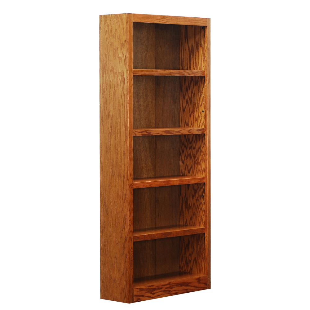 Concepts in Wood Single Wide Bookcase, 5 Shelves, Dry Oak Finish. Picture 3