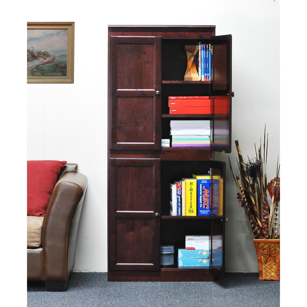 Concepts in Wood Multi-use Storage Cabinet, 5 Shelves, Cherry Finish. Picture 1