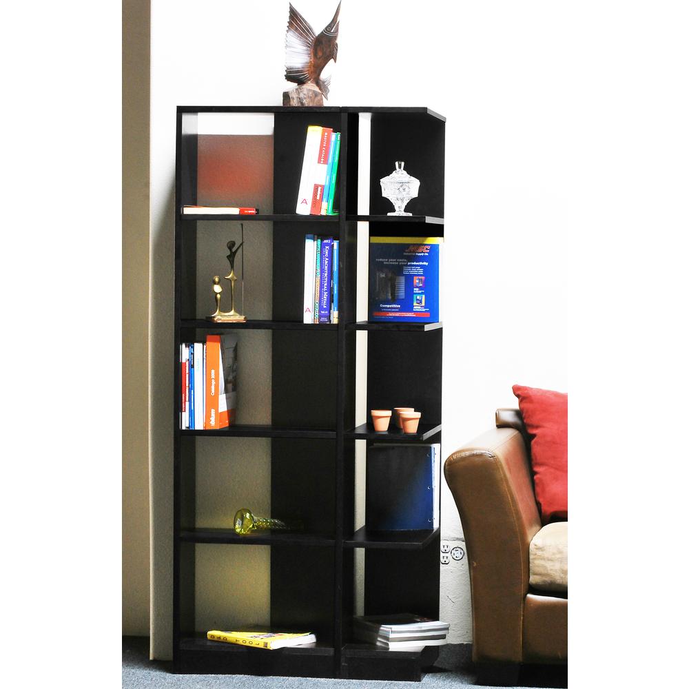 Concepts in Wood Corner Bookcases, 10 Shelves, Espresso Finish, 2pc. Picture 2