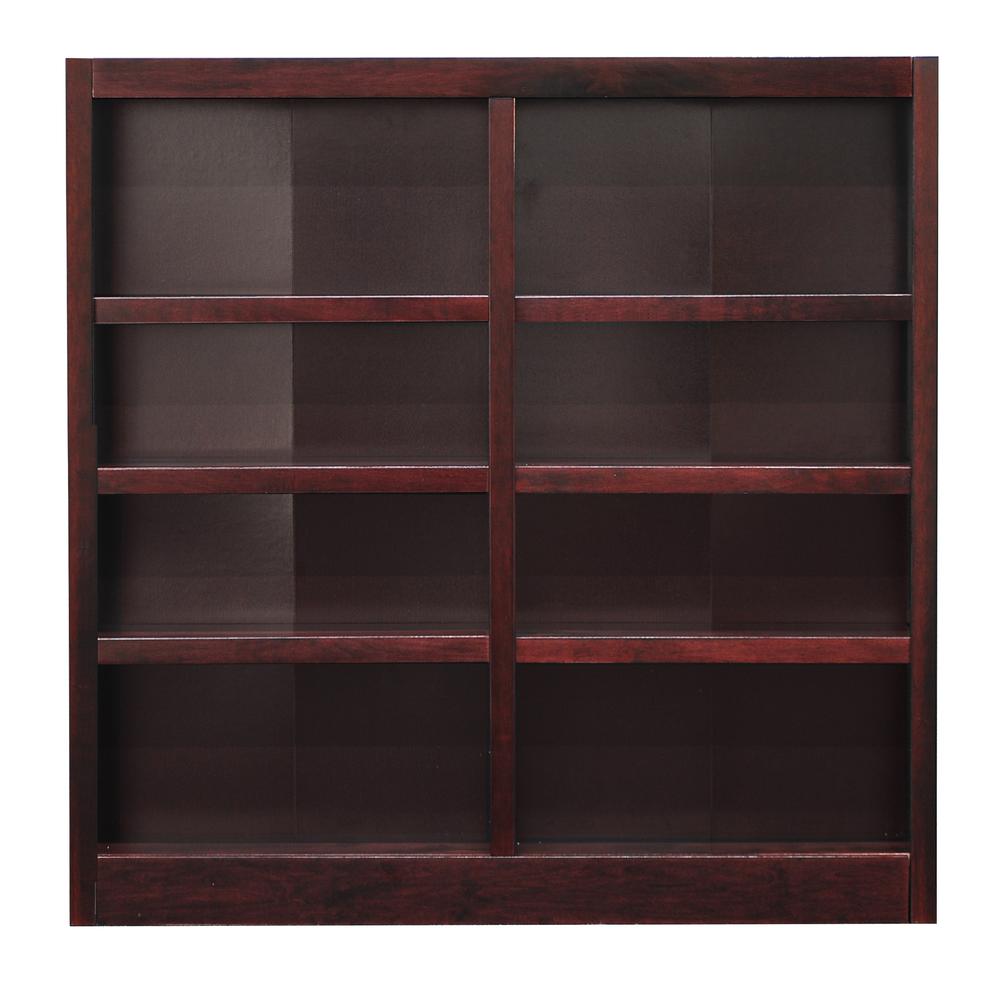 Concepts in Wood Double Wide Bookcase, 8 Shelves, Cherry Finish. Picture 2