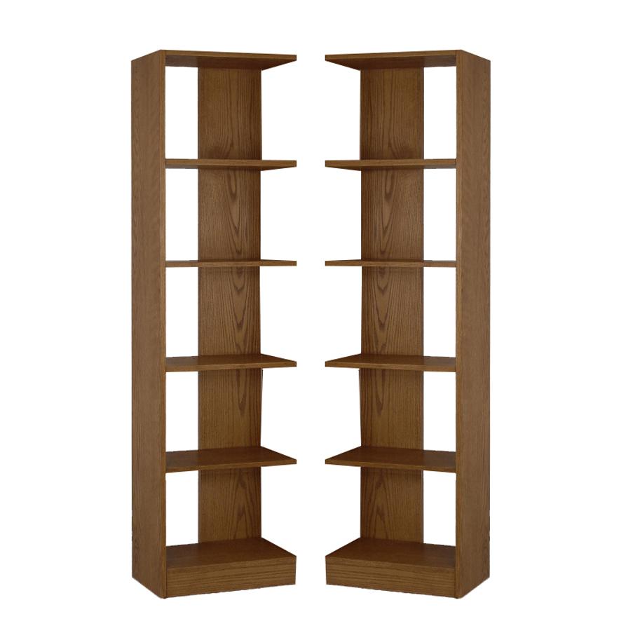 Concepts in Wood Corner Bookcases, 10 Shelves, Dry Oak Finish, 2pc. Picture 2
