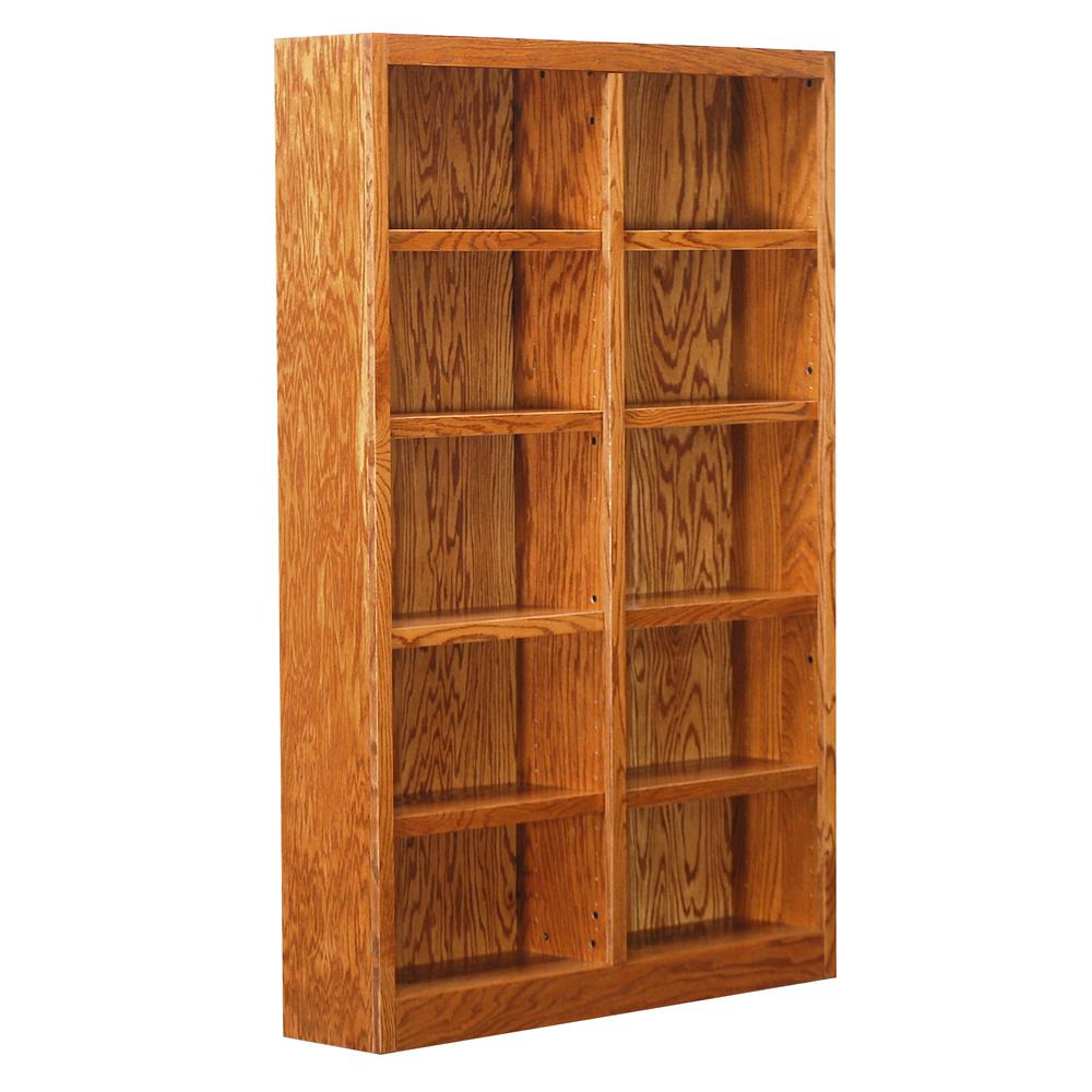 Concepts in Wood Double Wide Bookcase, 10 Shelves, Dry Oak Finish. Picture 3