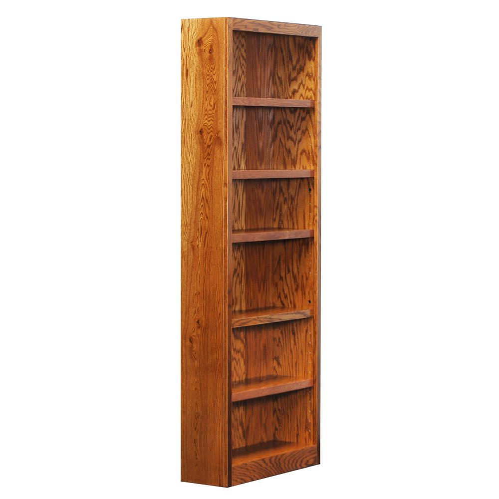 Concepts in Wood Single Wide Bookcase, 6 Shelves, Dry Oak Finish. Picture 3