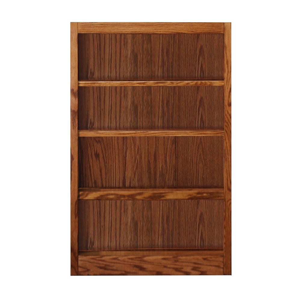 Concepts in Wood Single Wide Bookcase, 4 Shelves, Dry Oak Finish. Picture 2