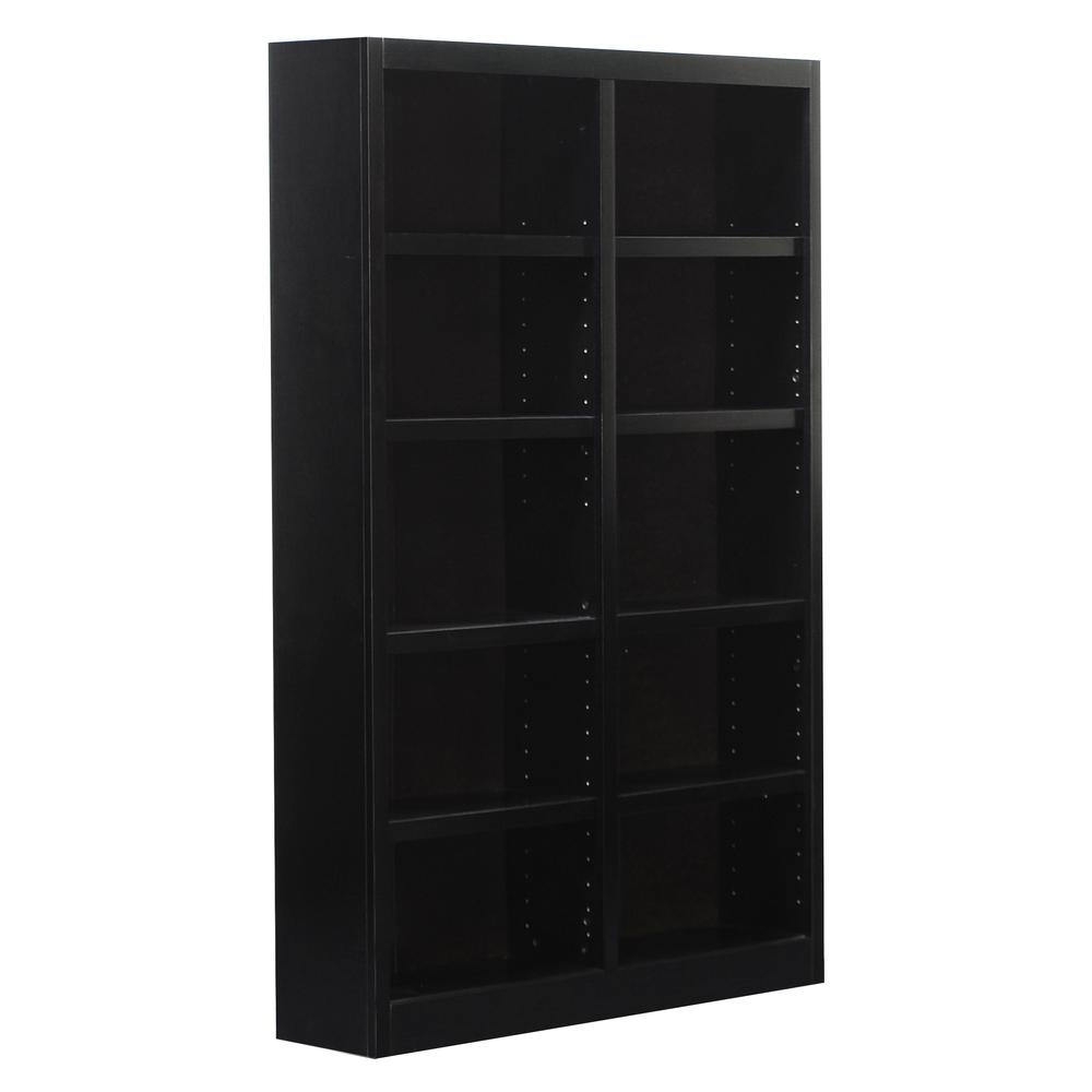 Concepts in Wood Double Wide Bookcase, 10 Shelves, Espresso Finish. Picture 3