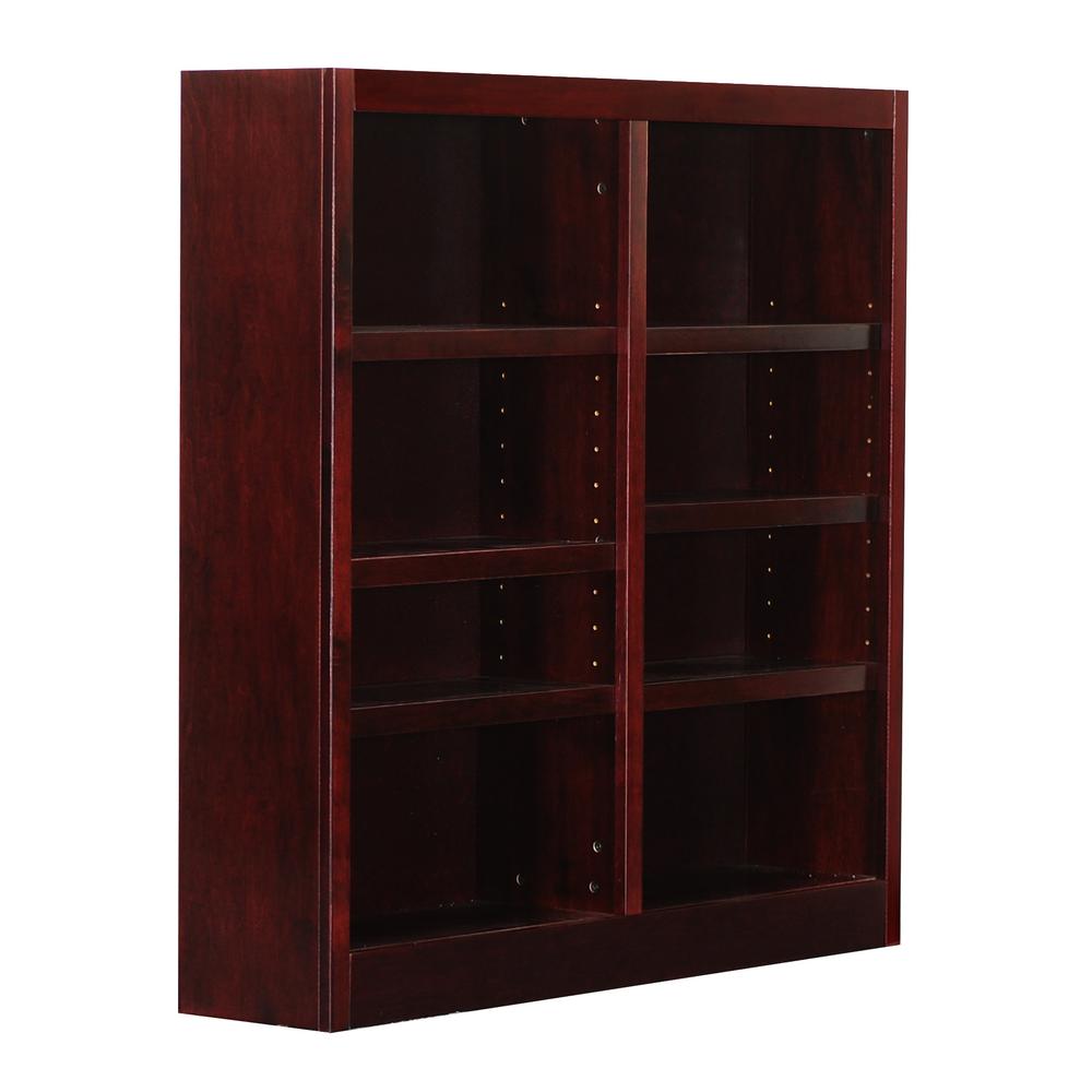 Concepts in Wood Double Wide Bookcase, 8 Shelves, Cherry Finish. Picture 3