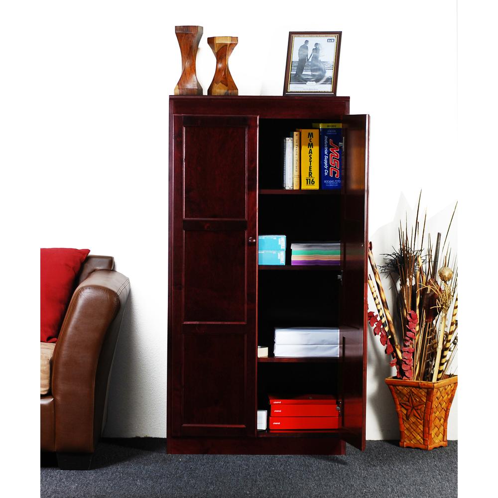 Concepts in Wood Multi-use Storage Cabinet, 4 Shelves, Cherry Finish. Picture 5