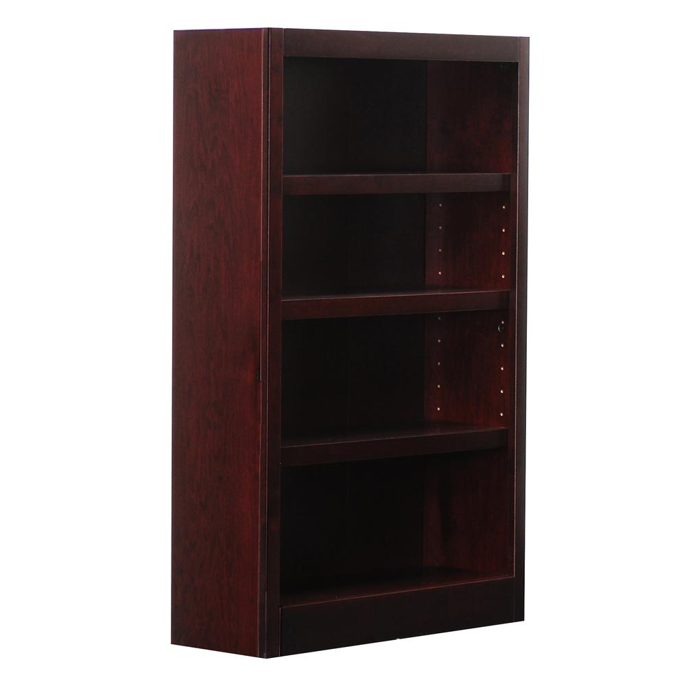 Concepts in Wood Single Wide Bookcase, 4 Shelves, Cherry Finish. Picture 3