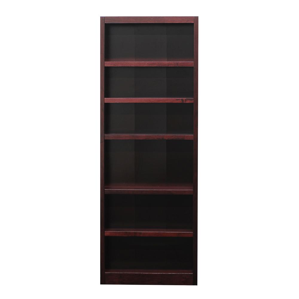Concepts in Wood Single Wide Bookcase, 6 Shelves, Cherry Finish. Picture 2