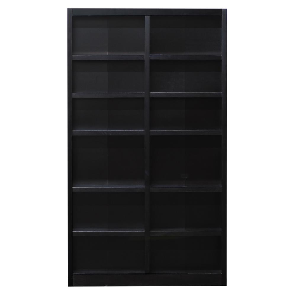 Concepts in Wood Double Wide Bookcase, 12 Shelves, Espresso Finish. Picture 2