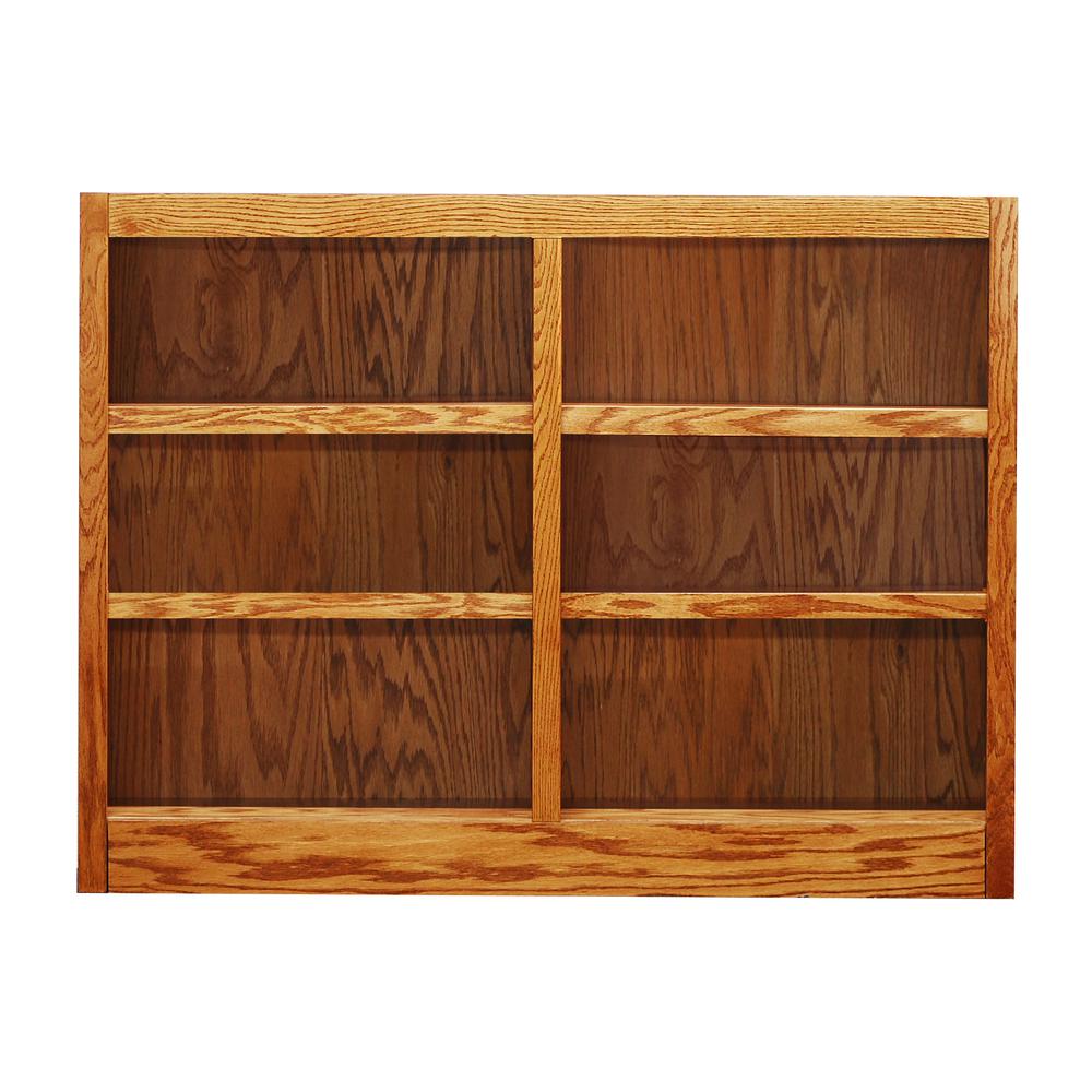 Concepts in Wood Double Wide Bookcase, 6 Shelves, Dry Oak Finish. Picture 2