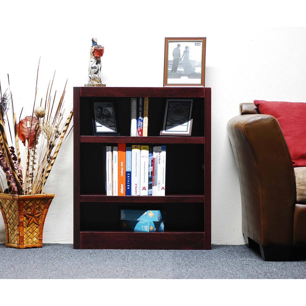 Concepts in Wood Single Wide Bookcase, 3 Shelves, Cherry Finish. Picture 1