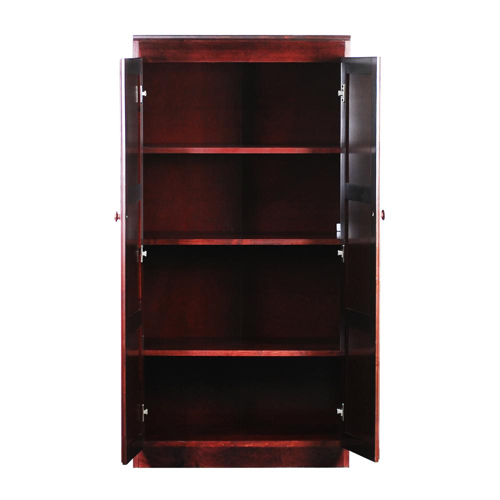 Concepts in Wood Multi-use Storage Cabinet, 4 Shelves, Cherry Finish. Picture 3