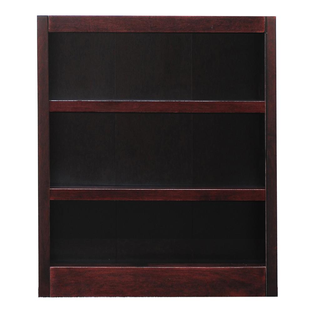 Concepts in Wood Single Wide Bookcase, 3 Shelves, Cherry Finish. Picture 2