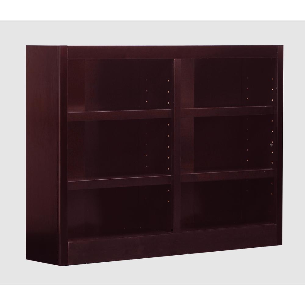 Concepts in Wood Double Wide Bookcase, 6 Shelves, Cherry Finish. Picture 3