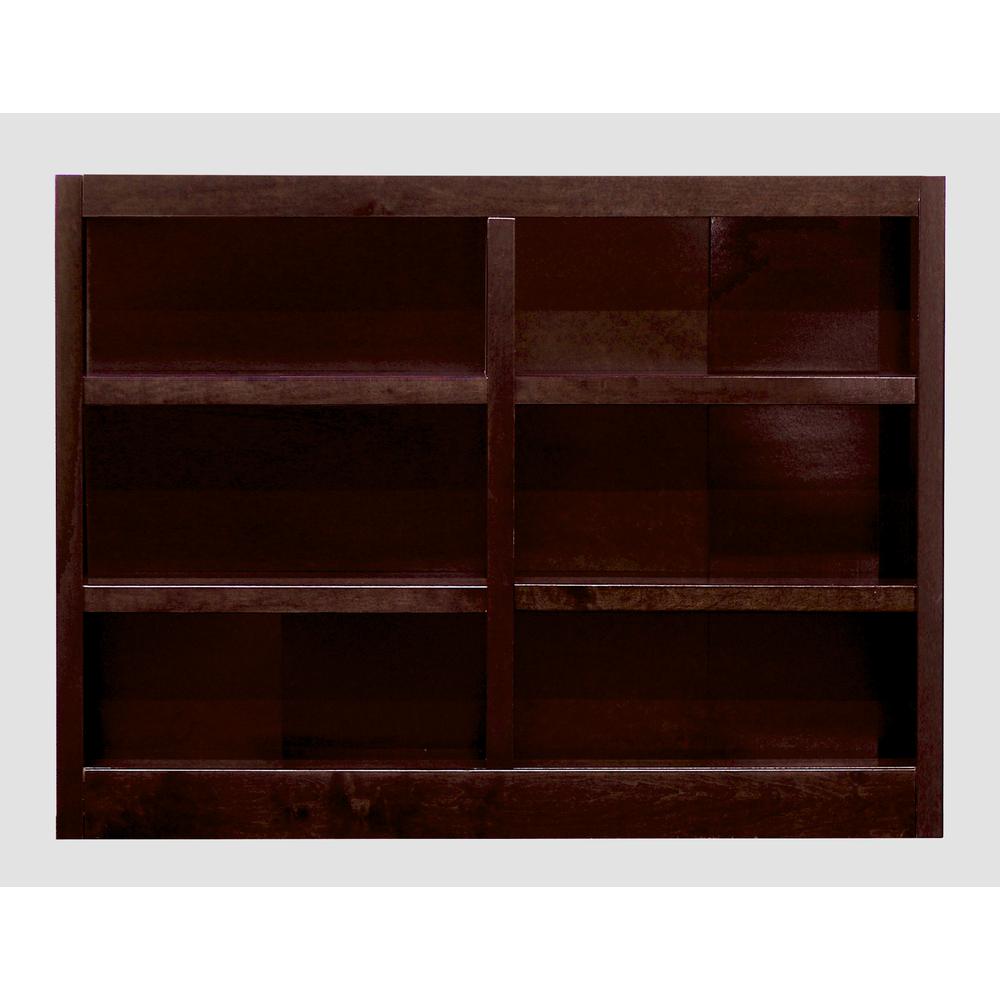Concepts in Wood Double Wide Bookcase, 6 Shelves, Cherry Finish. Picture 2